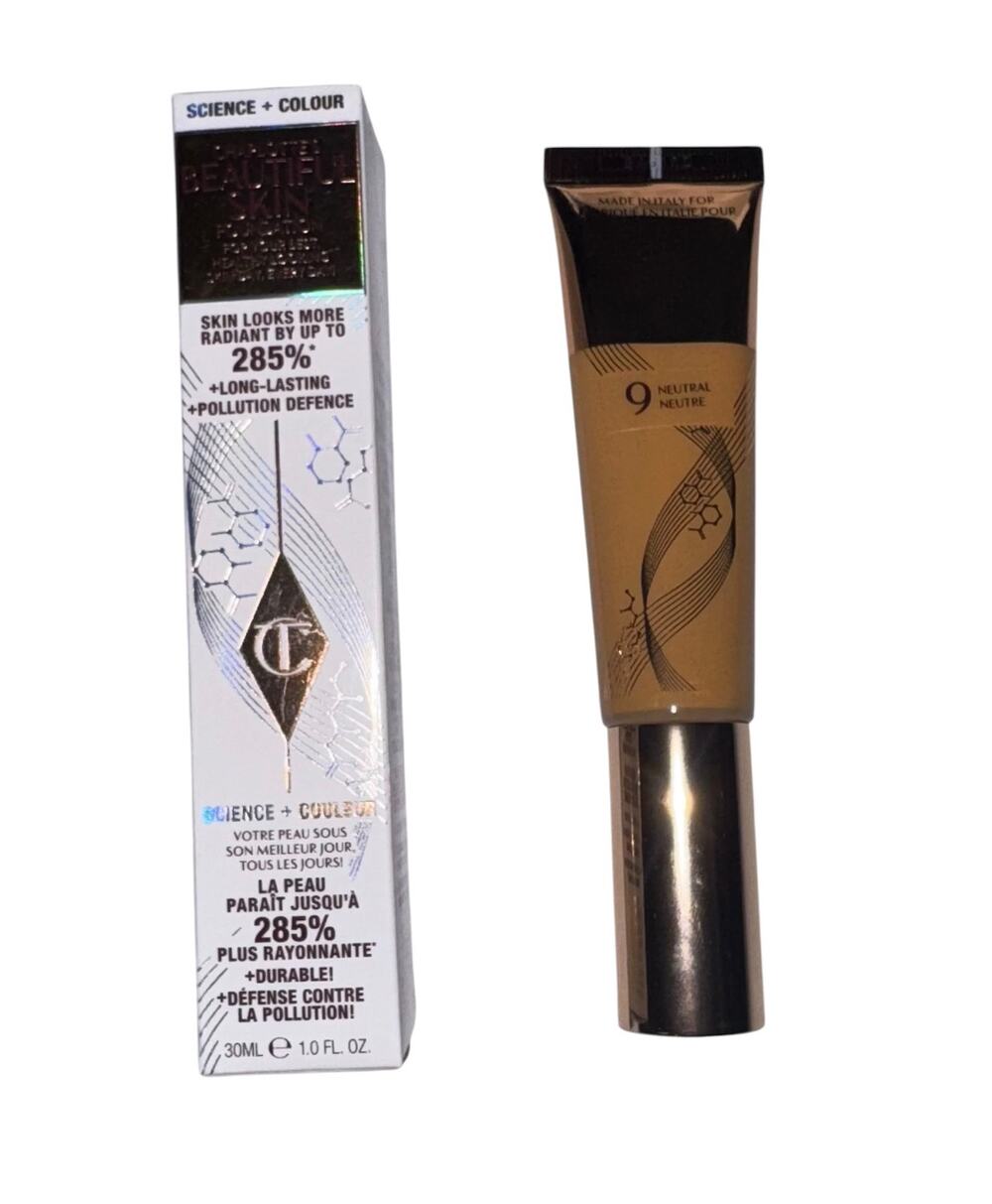 Charlotte Tilbury Beautiful Skin Foundation 9 Neutral Radiant 1 oz New Old Money